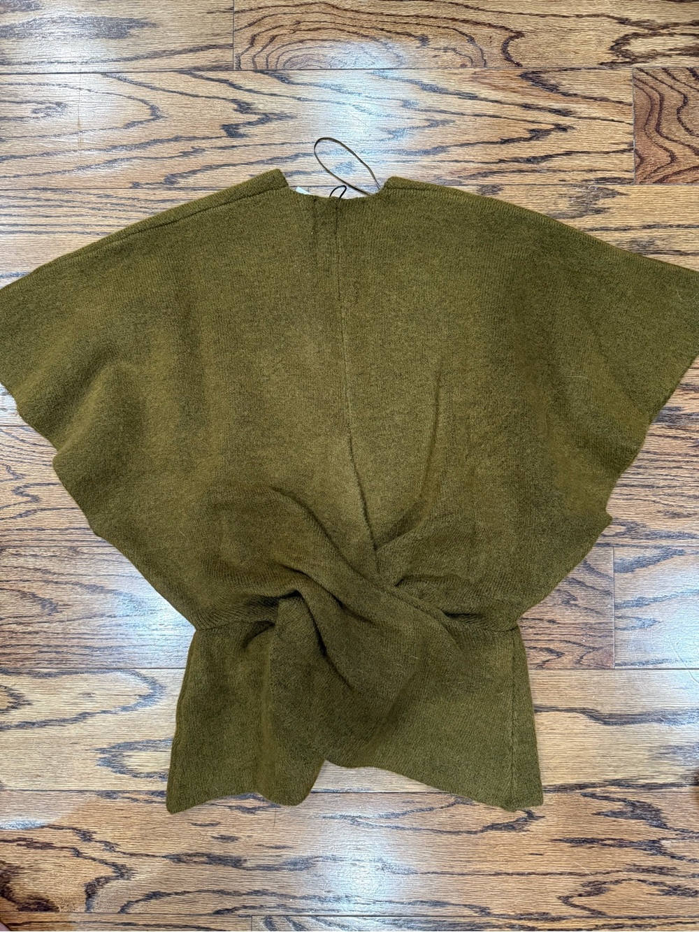 Zara Olive Twist-Waist V-Neck Top - Picture 3 of 3